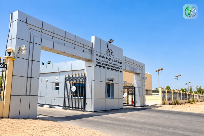 Al Aweer immigration office entrance gate in Dubai