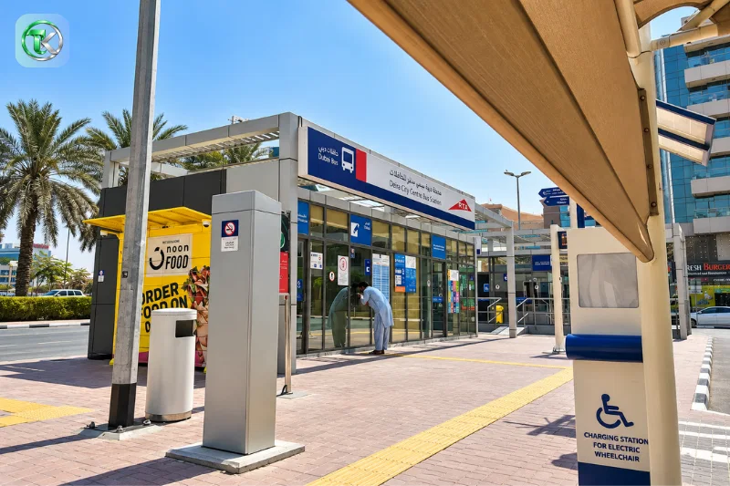 Deira City Centre Bus Station entrance and RTA signage
