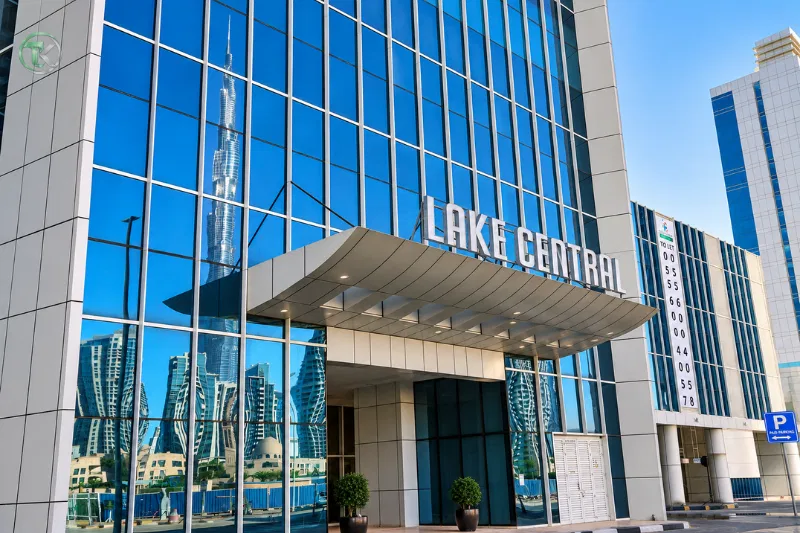 Lake Central Tower main entrance in Business Bay, Dubai