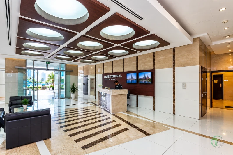 Lake Central Tower reception and lobby in Business Bay, Dubai