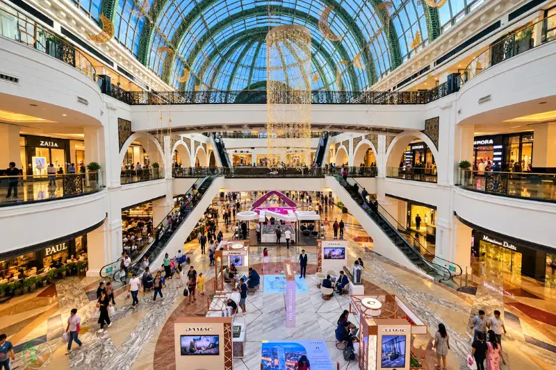 Mall of the Emirates grand atrium with glass dome
