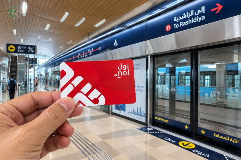 NOL Card held at a Metro station before travel