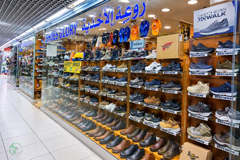 Sports and footwear shop display inside Hamdan Centre in Abu Dhabi