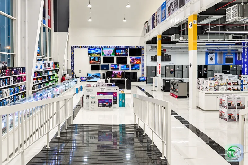 China Mall Ajman electronics showroom with TVs and home appliances