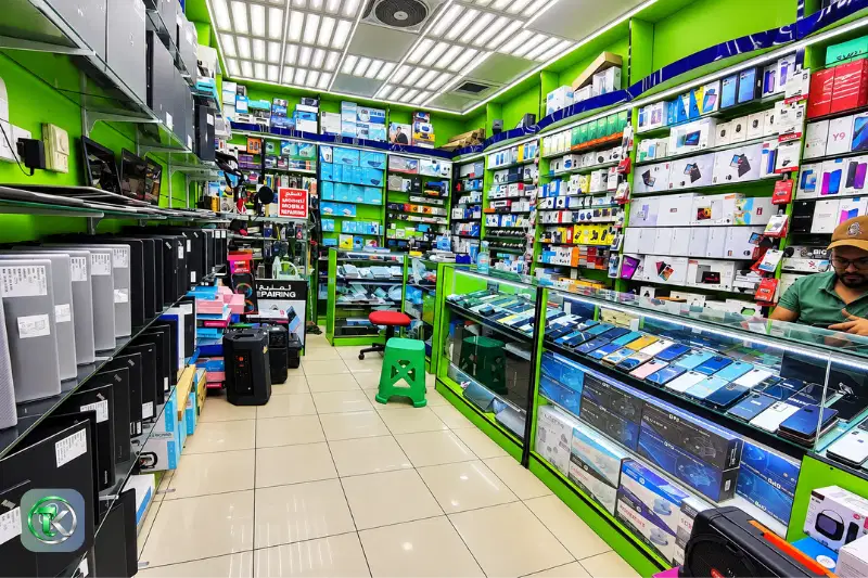 Mobile phone and electronics shops inside Rolla Mall Sharjah