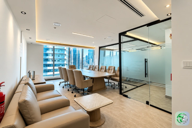 Modern meeting room inside Al Manara Tower, Business Bay, Dubai