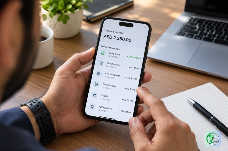 Salary credit and recent transactions displayed on a mobile phone